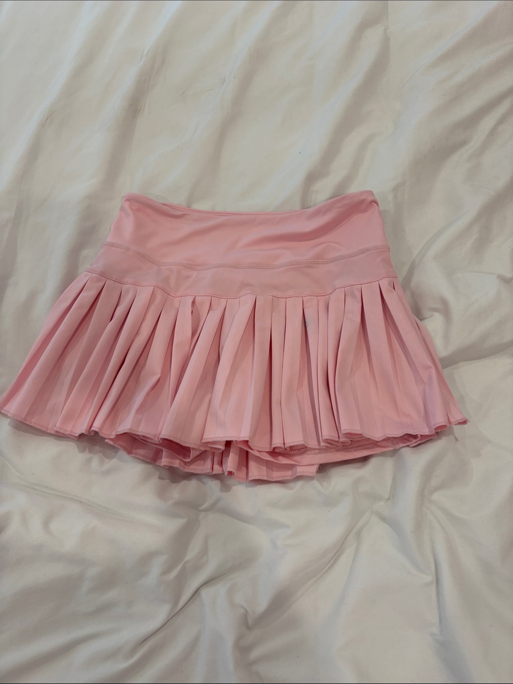 Pink Pleated High-Low Skirt